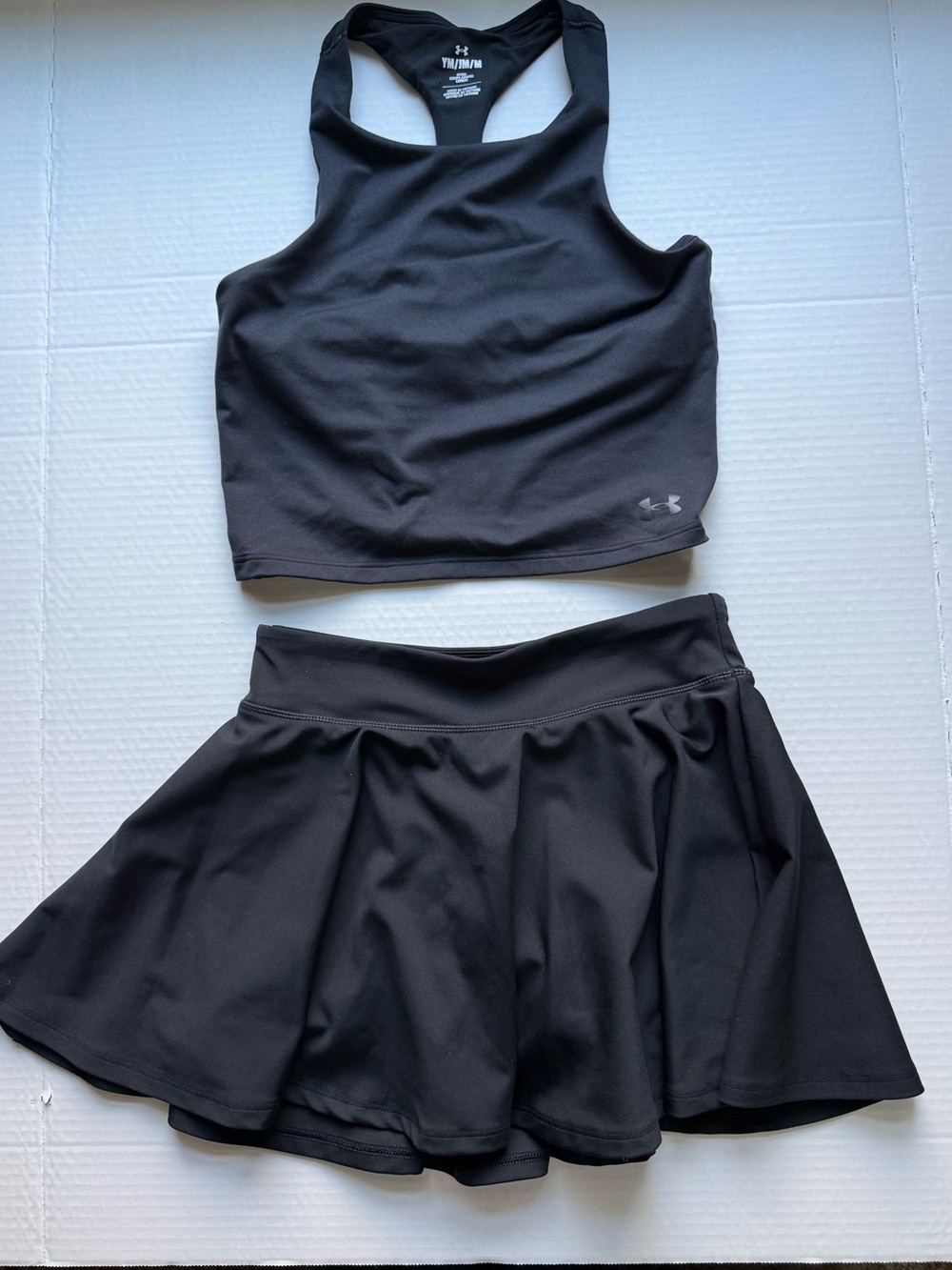 Under Armour girls Black Athletic tank and Skort
